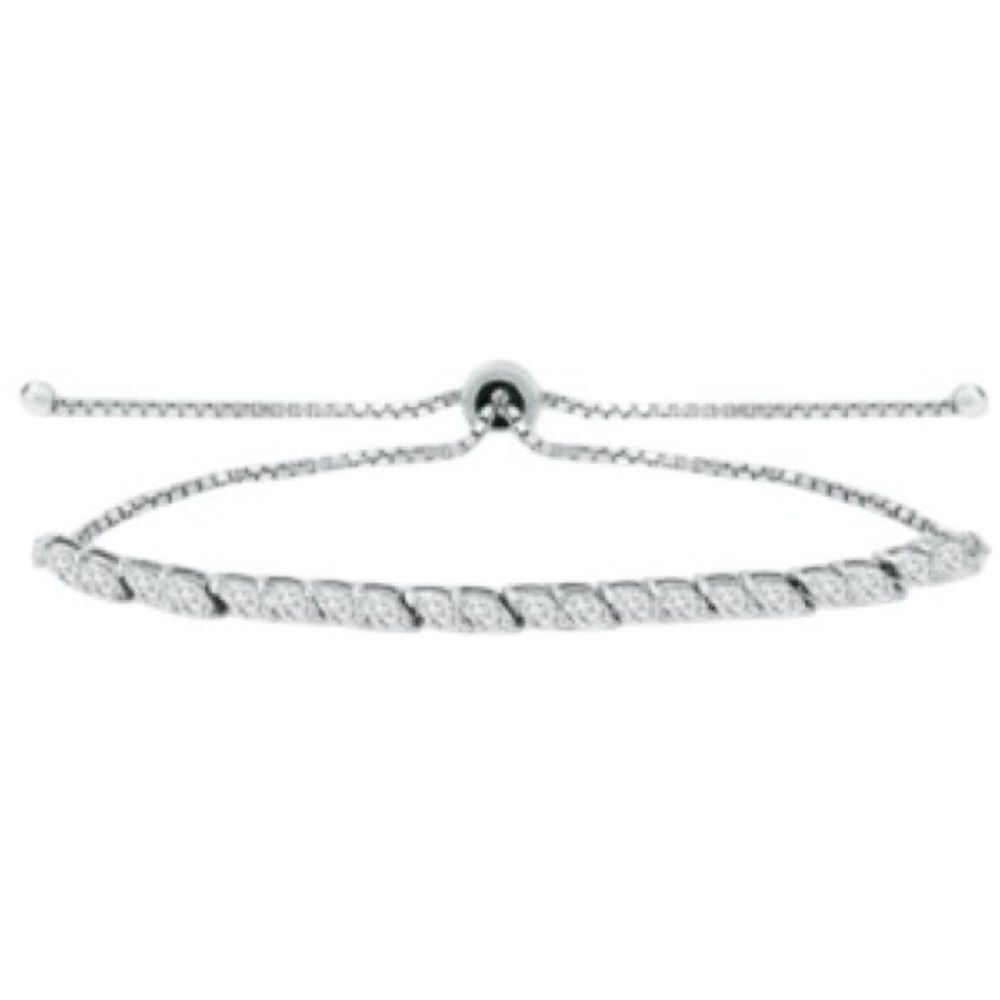 Giani Bernini sterling silver Cubic Zirconia Marquise Bolo Bracelet